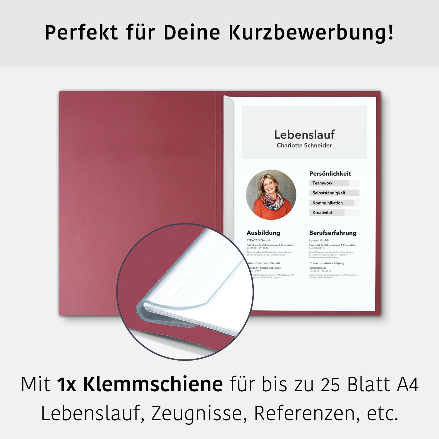 Cartelline Per Curriculum In 3 Parti Con Buste Incluse - Set 10 Pezzi Effetto Pelle Bianco - Foto 6