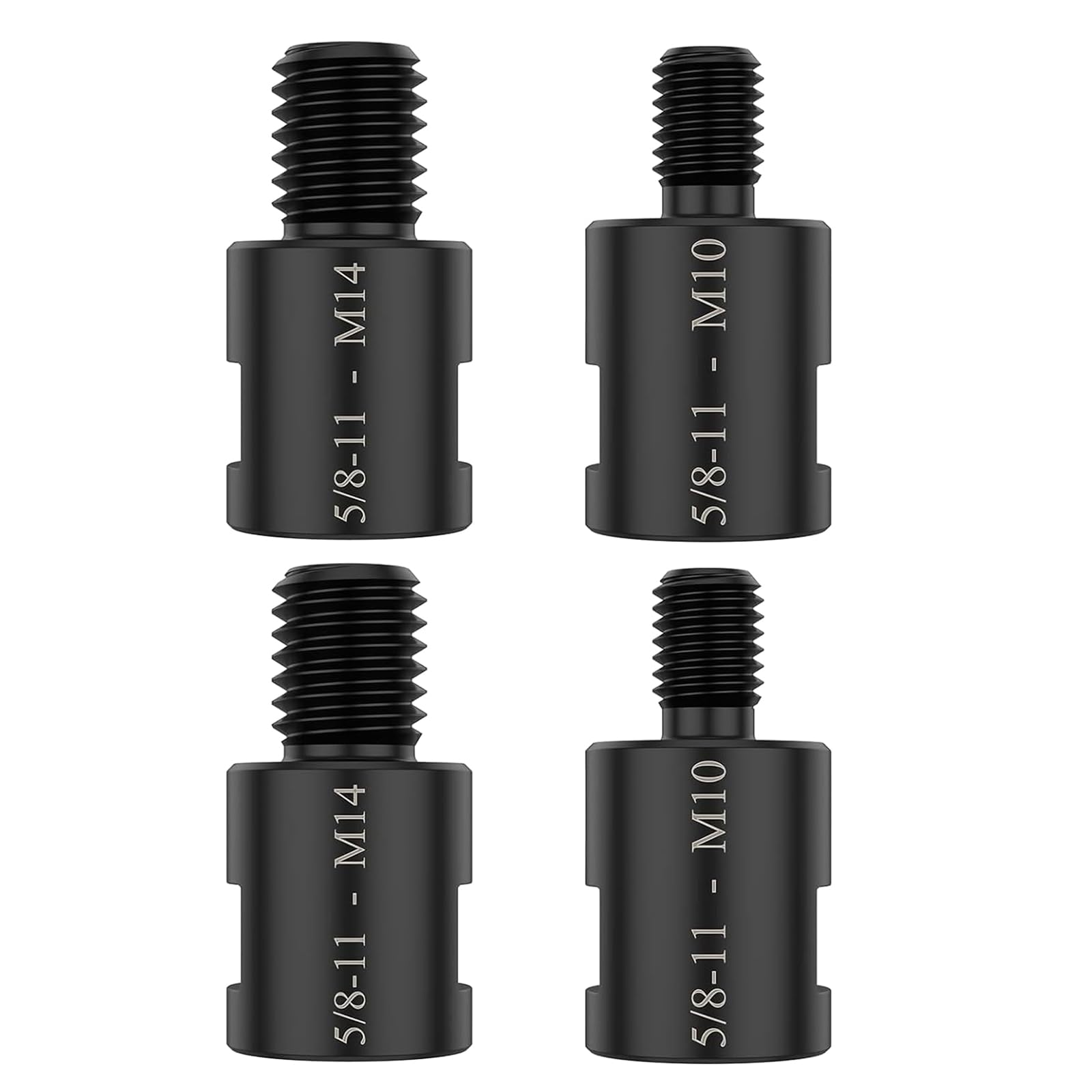 Kaeltsyn Women's Of 4 Stable Grinders Adapters Convert 5/8~11 Thread To M 10 And M 14 Male For Easy Tool Compatibility Featuring Steel Thread Converters