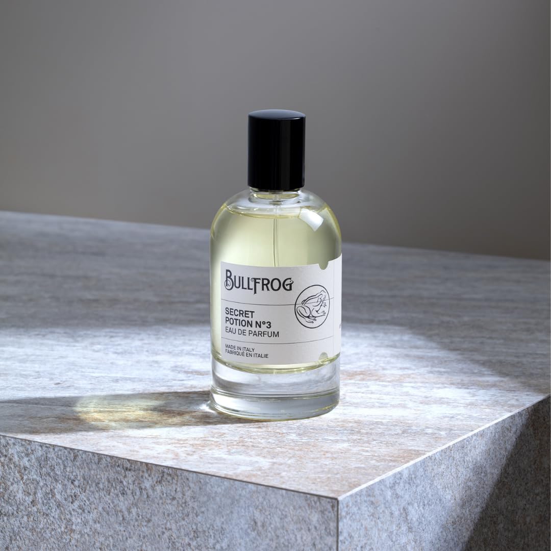 Bullfrog Eau De Parfum Secret Potion N.3 100ml - Profumo da Uomo - Note di Bergamotto, Rosa Damascena, Ambra, Salvia, Chiodi di Garofano e Legni Preziosi - Made in Italy.