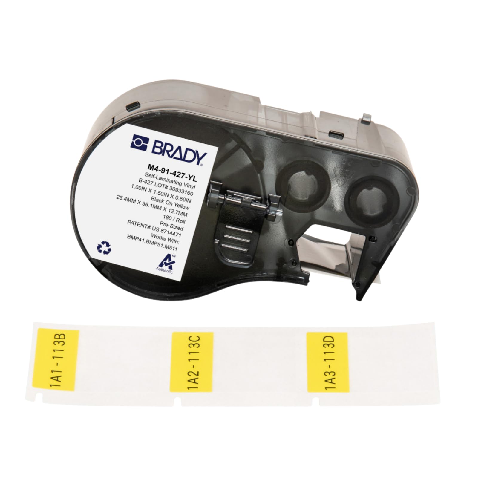 Brady Self-Laminating Vinyl 25.4 X 38.1Mm 180Pcs Yellow 888434591734