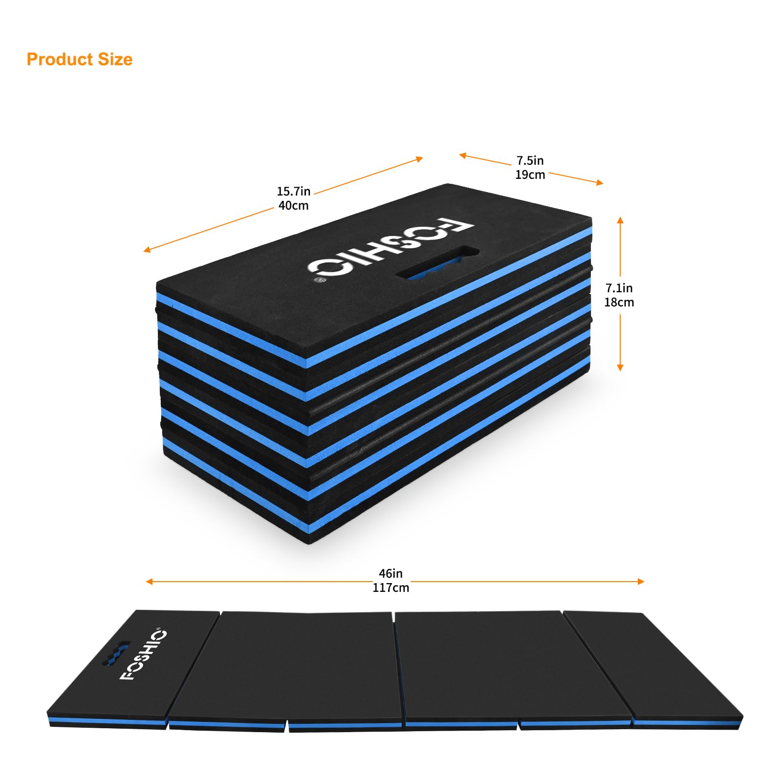 FOSHIO Tapis pliable en EVA épais avec poignées de transport, tapis de mécanicien pour travailler sous la voiture, tapis à genoux pour garage, pique-nique, jardinage, tapis de couchage en mousse pour