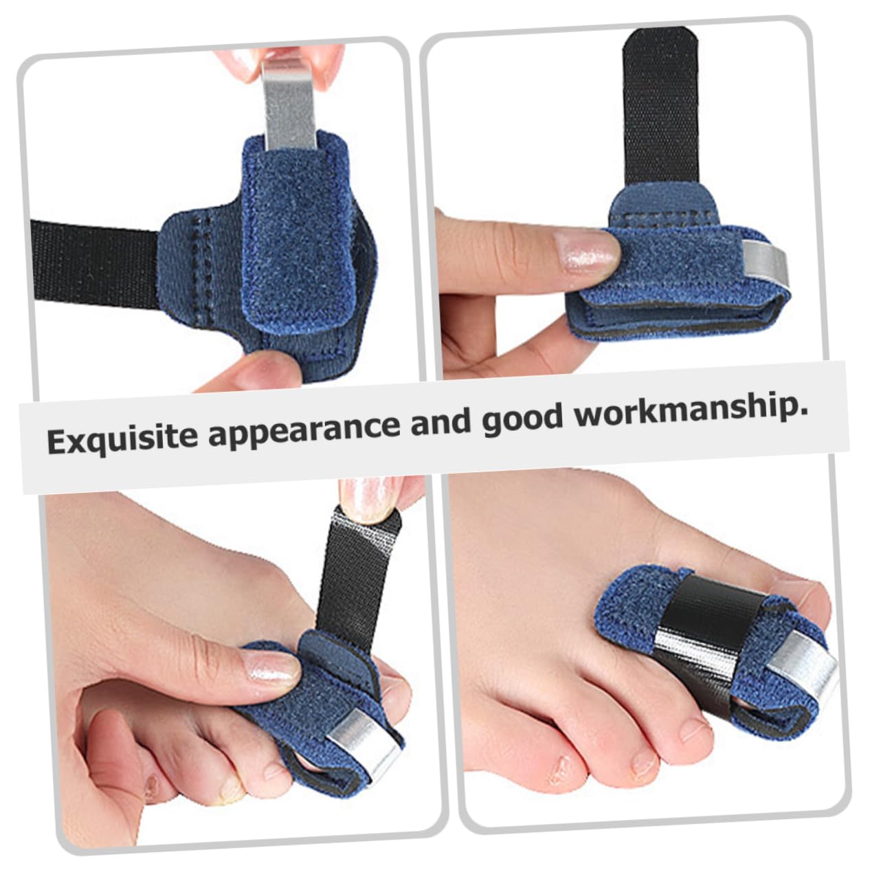 Gatuida 2pcs Toe Splint Fixing Band Toe Separator Wrap Fractured Strap Accessory for Straightener