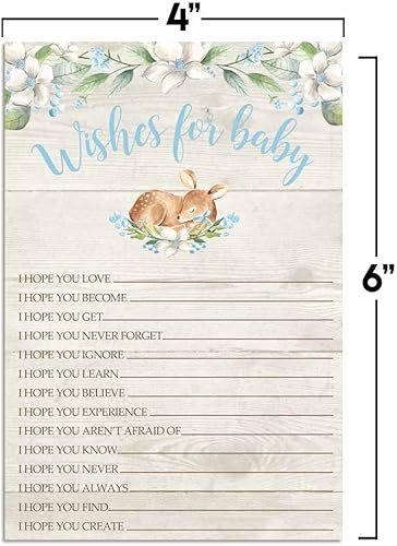 Miniatura 4 de Amanda Creation Little Deer Woodland Boy - Tarjetas de deseos de bebé de 20, 4 x 6 pulgadas, gran recuerdo y actividad divertida para baby showers,