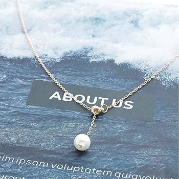 Amazon.com: Olbye Pearl Pendant Necklace Silver Drop