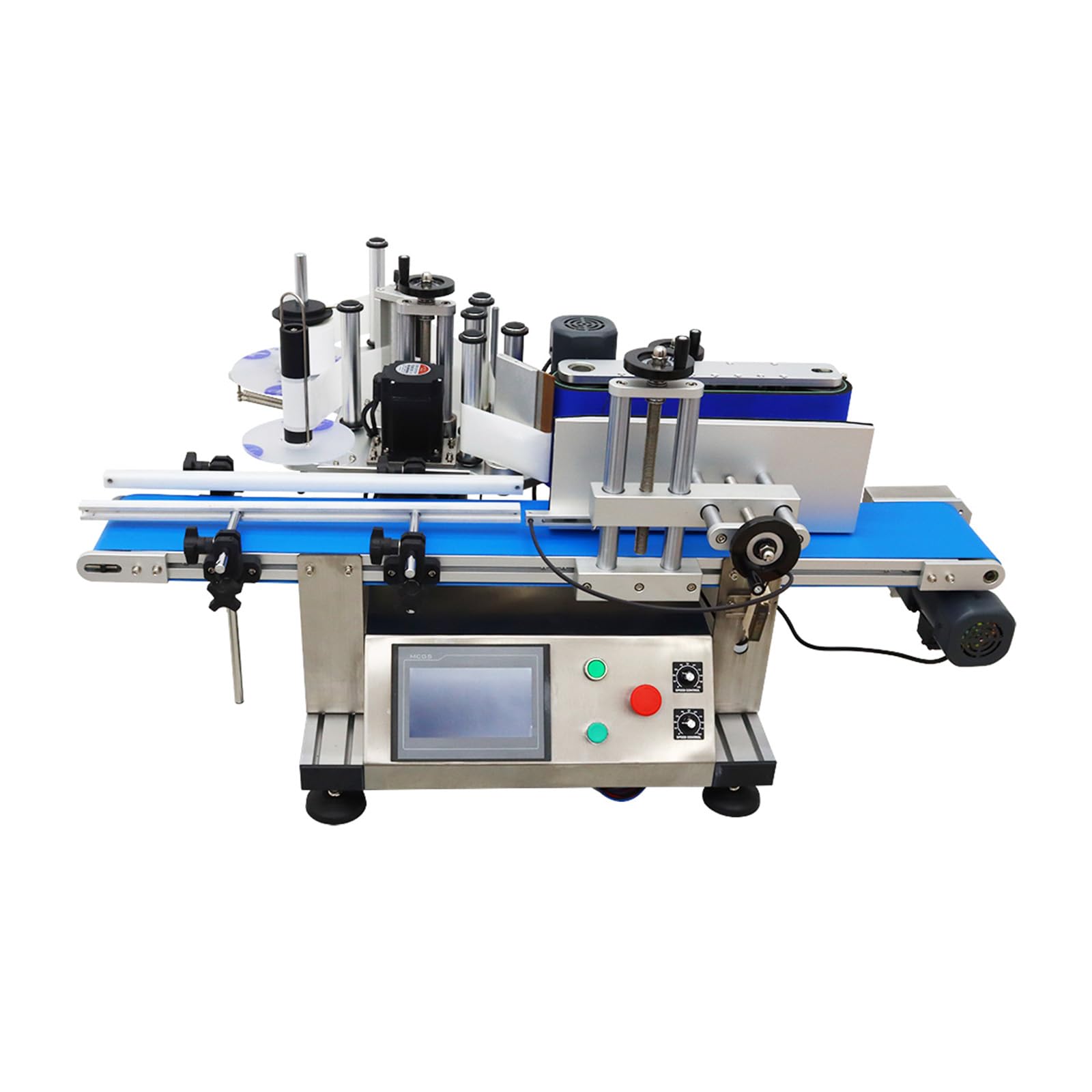 BEILOCKERY Automatic Labeling Machine Round Bottle High Speed Automatic Label Applicator with Conveyor 20-200pcs/min 110V