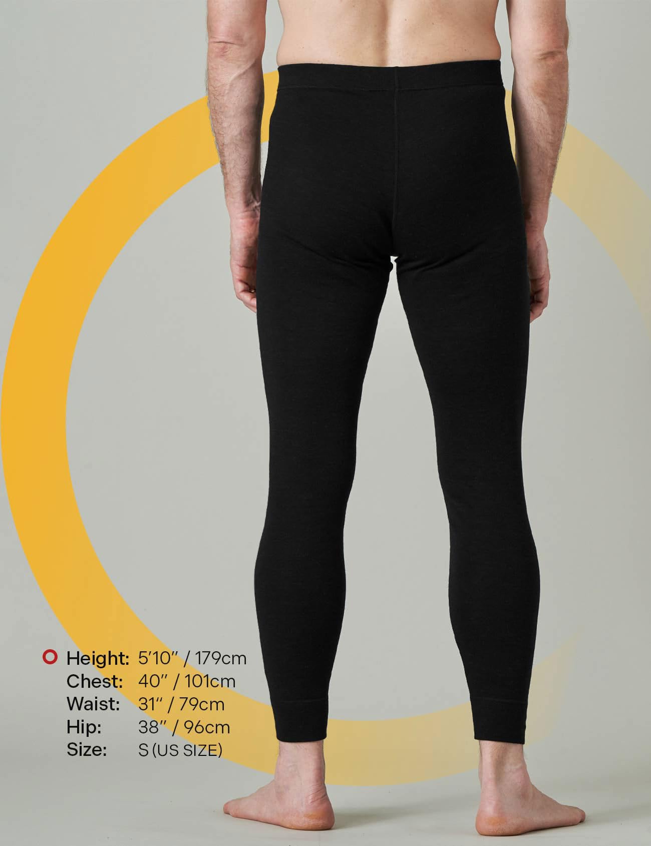 LAPASA 100% Lana Merino Calzamaglia Termica Lunghi Peso Medio Pesanti M30 M68 - Abbigliamento Termico Leggings Invernali Trekking Running Montagna Sci Snowboard