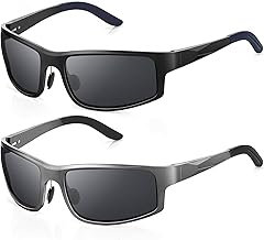 Unbreakable Polarized Sports Sunglasses for Men, Scratch/Seawater-Proof/Oleophobic Coating Lens, Aluminum Frame Sun Glasses