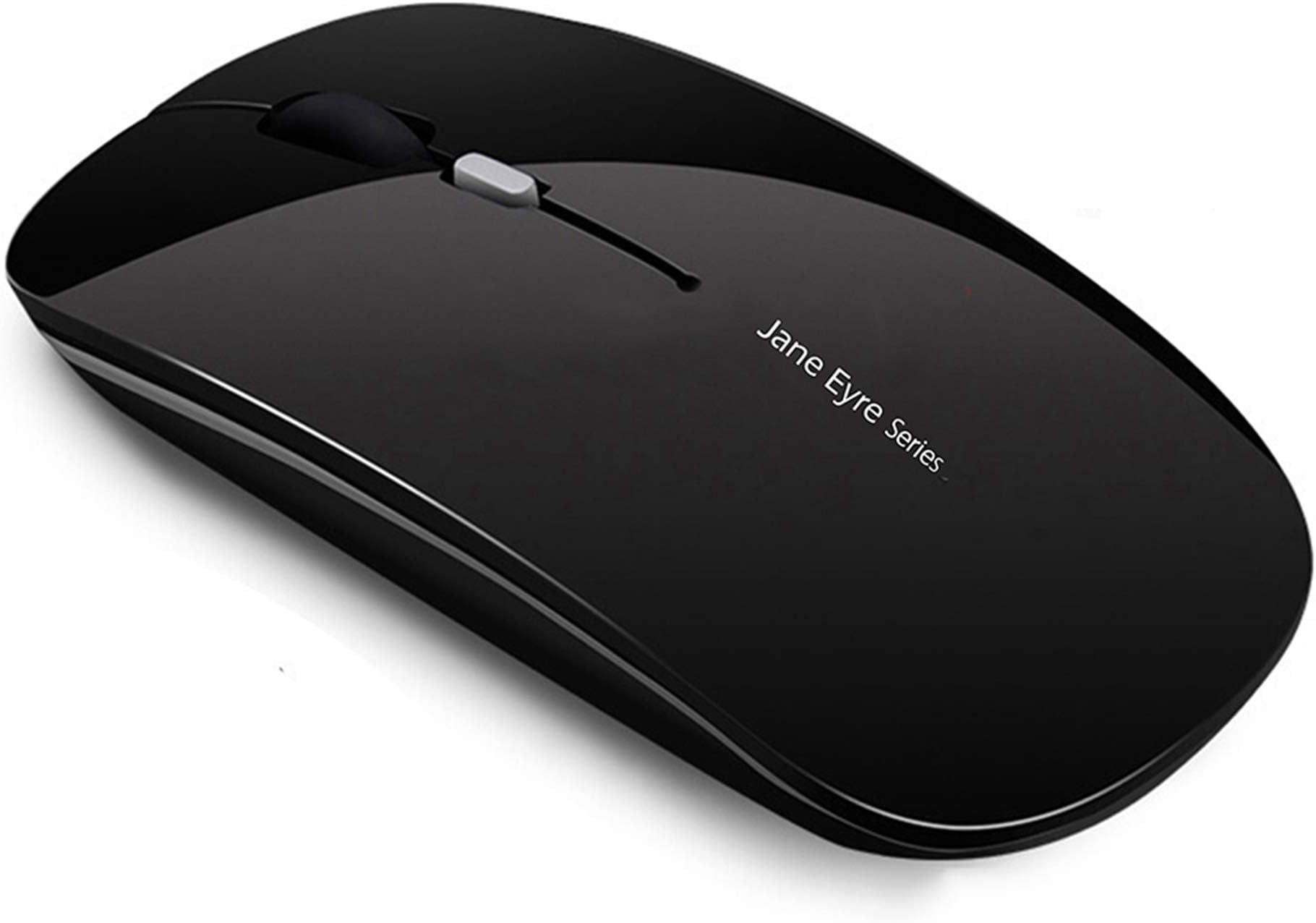 Uciefy Q5 Slim Rechargeable Wireless Mouse 2.4G Portable Optical Quiet Ultra Thin Wireless Mouse with USB Receiver and Type C Adapter for PC Laptop Notebook Desktop Black