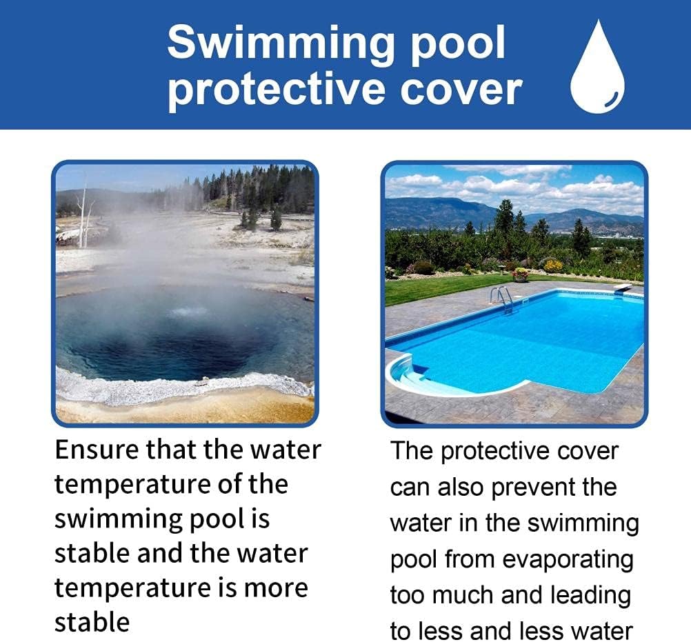 Pool Cover, Solar Pool Cover for Round Rectangle Swimming Pool, In Ground and Ground Pool Solar Cover, Pool Hot Tub Solar Blanket, Blue (Rectangular 300x200cm)