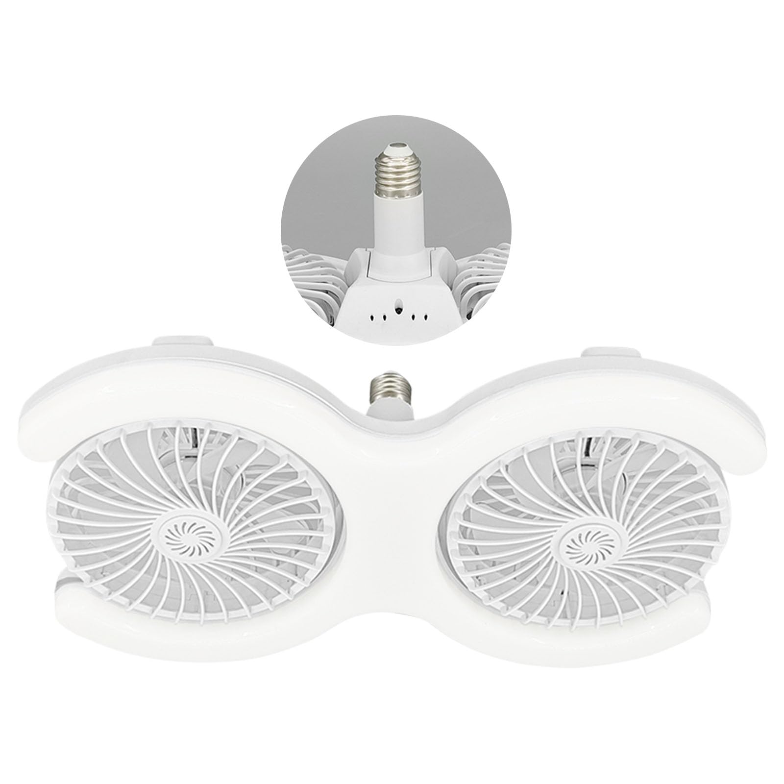 MURYE E27 Socket Ceiling Fan Light with Quiet Operate Small Spaces Fan Lamp for Various Spaces Enduring Double Head with LED Light
