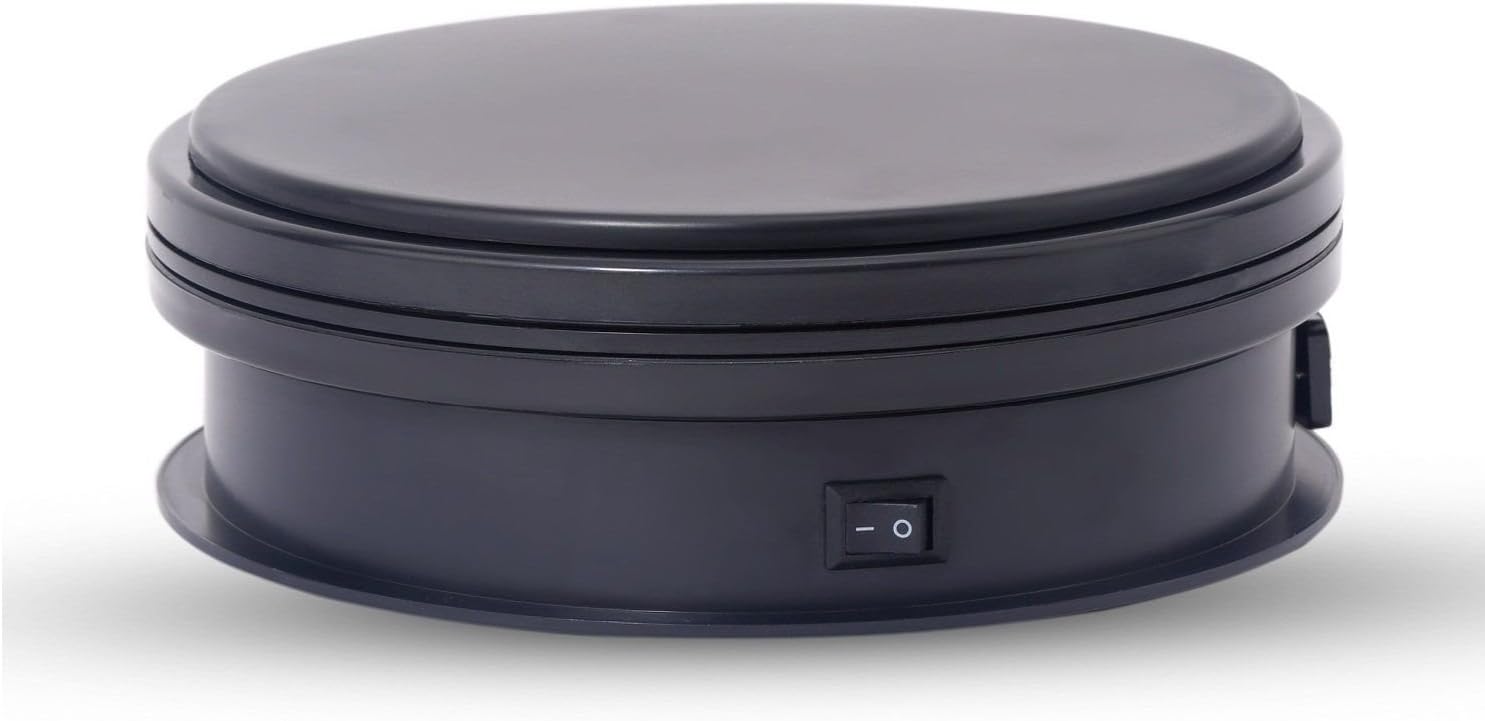 MonoDeal 20 kg Loading Turntable Display, Professional 360 Degree Rotating Pure White Kettle for Photography Diameter 15 cm