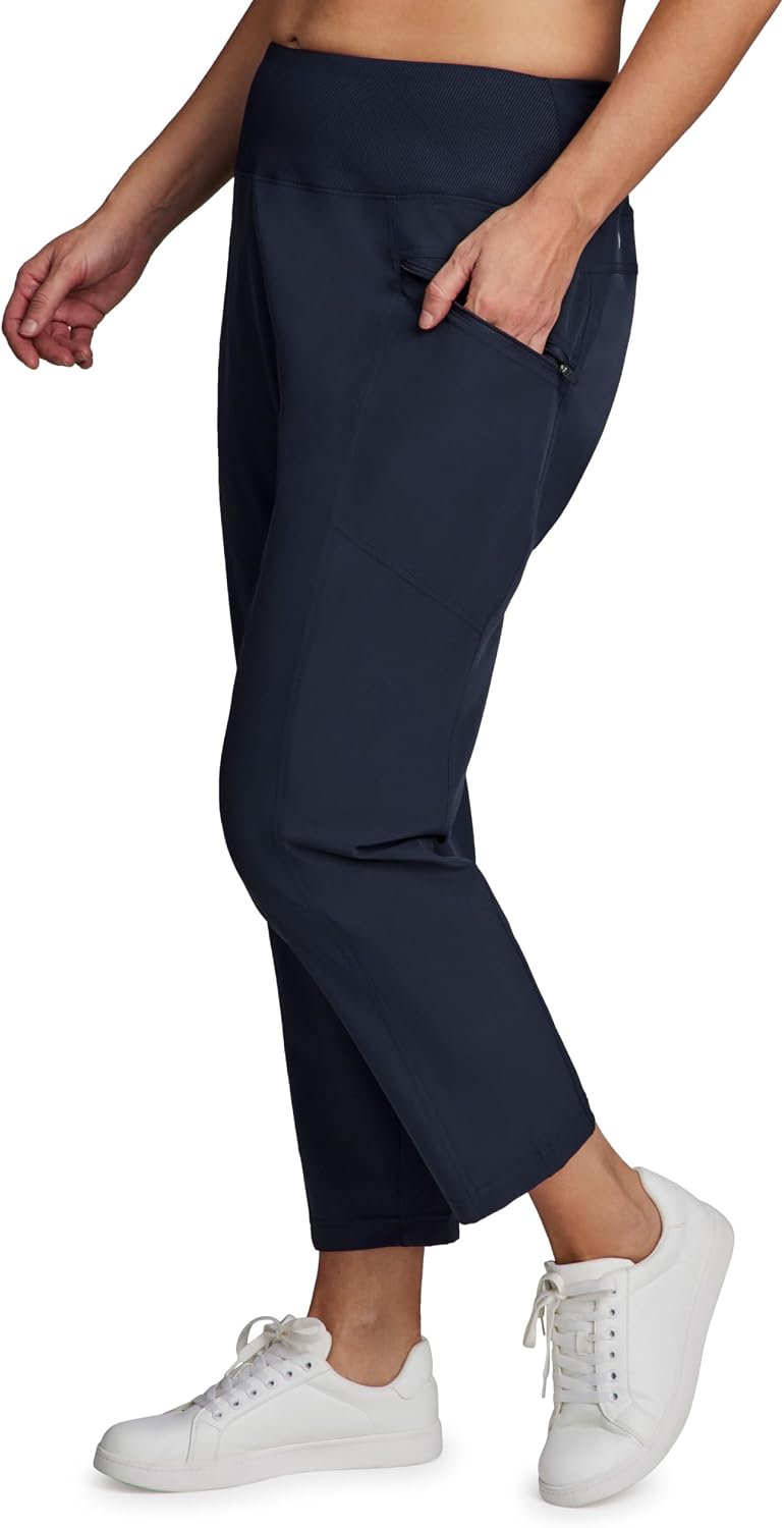RBX Active Women's Plus Size Ankle Pant, Ultra Lightweight Quick Drying Stretch Woven Casual Weekend Pant with Zipper Pocket
