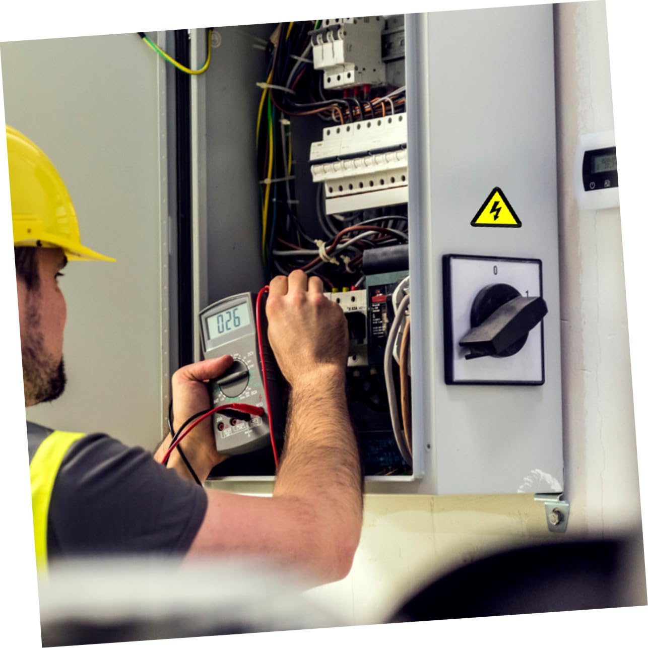 Lot de 15 Autocollants Avertissement Danger Électrique Jaunes de Triangle, Étiquettes Adhésives pour Panneaux Électriques, Adaptées aux Usines et Arrière-cours