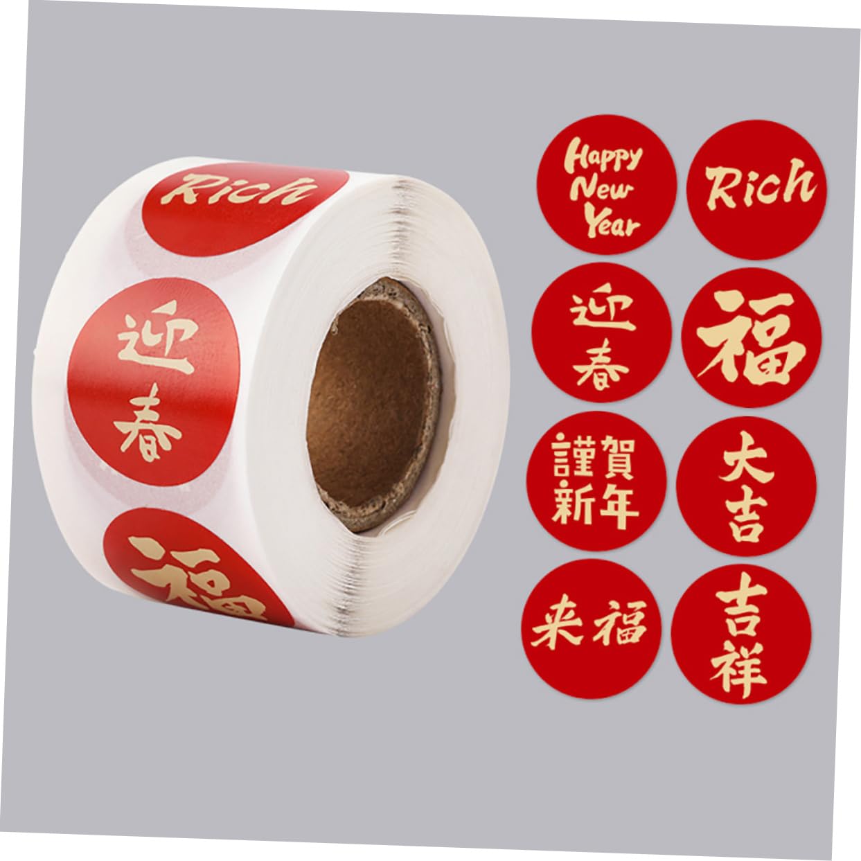 SHINEOFI 15rotoli Adesivi Rotondi Per Capodanno Etichette Decorativi Per Festival Del Del Coniglio Stickers Colorati e Divertenti Per Regali Buste e Scatole