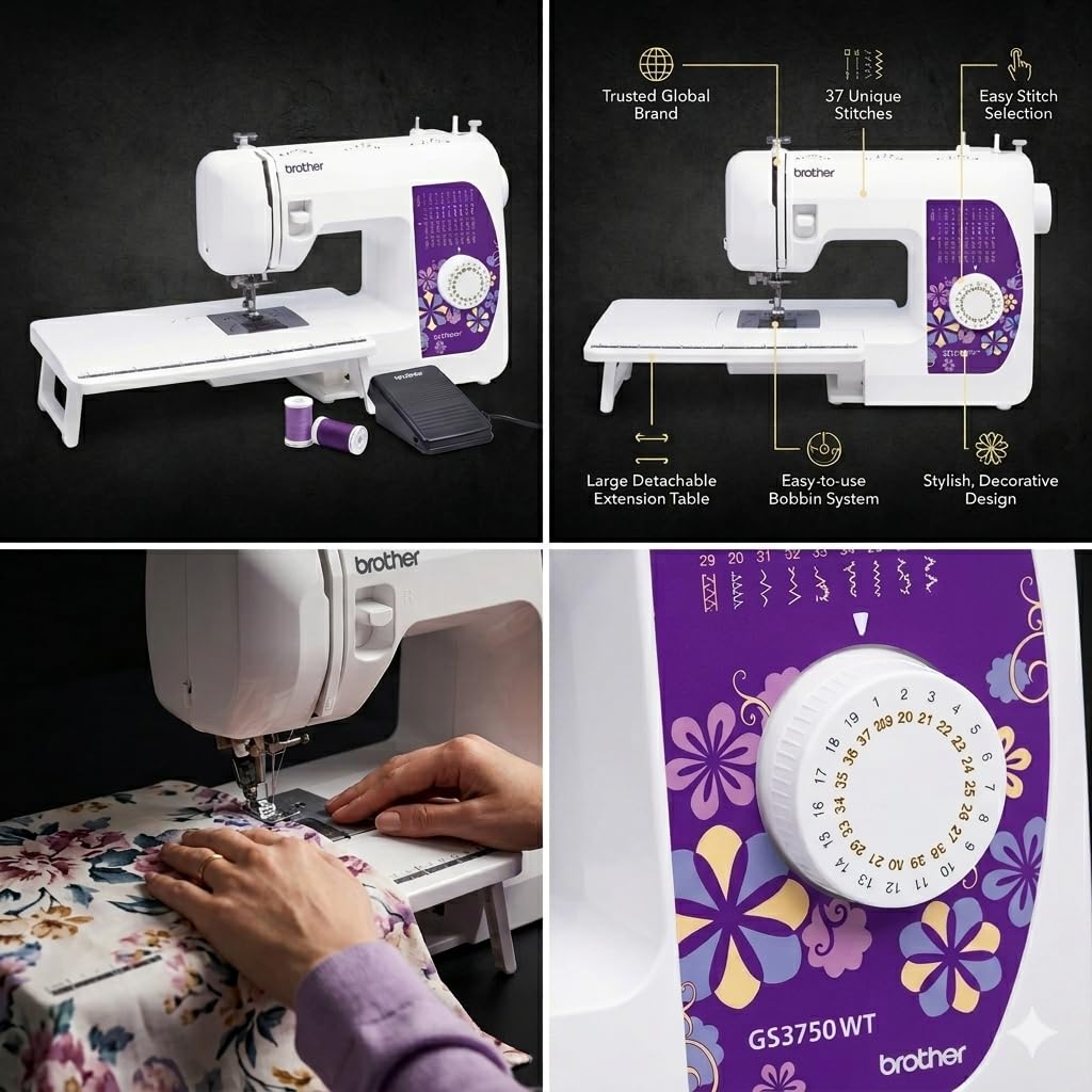Brother GS 3750WT Sewing Machine With Extension Table — Amazon image 3