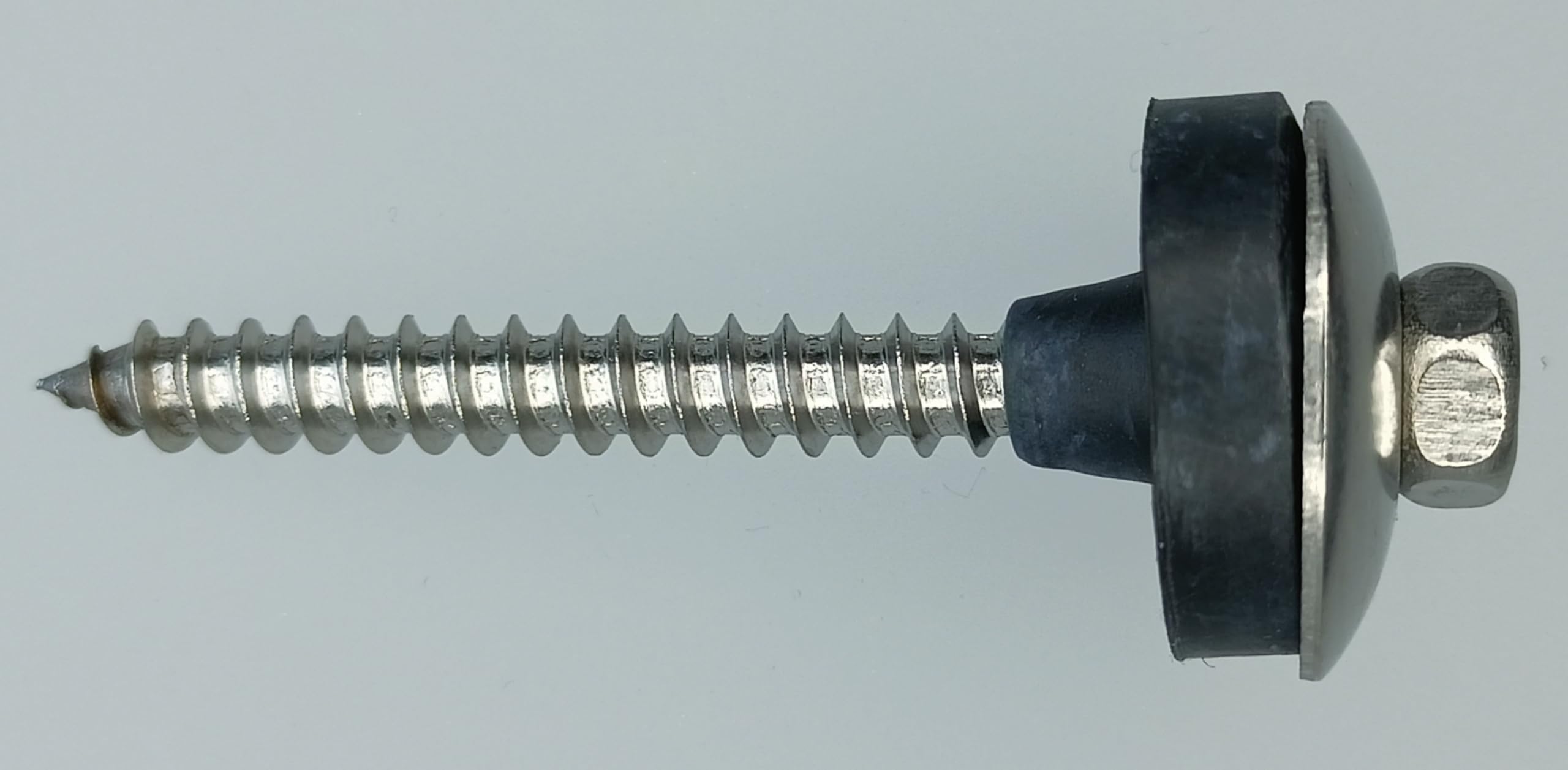 100 Stk. Spezial-Edelstahl-Schrauben PID Typ A für Holzunterkonstruktion mit Spitze D 6,5x 64mm incl. großer Edelstahl-Unterlegscheibe U25 und weichmacherfreier EPDM-Pilzdichtung