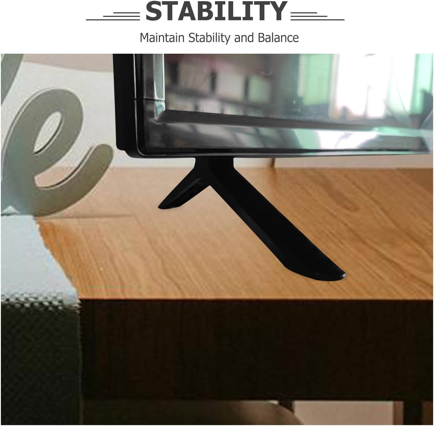 Universal TV Stand Replacement Base with Screws TV Pedestal Holder Feet Stable Support Bracket for Home Tabletop Entertainment Systems