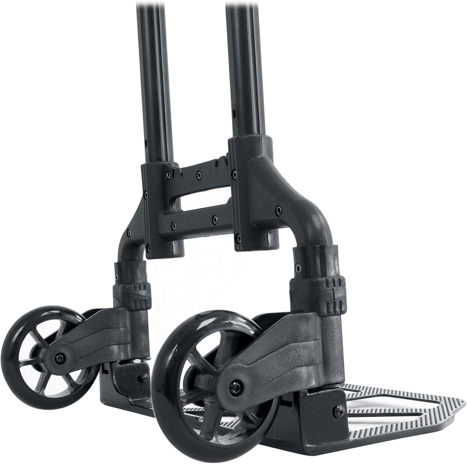 Rockville GigMate 154 lbs DJ/Musician Aluminum Trolley Hand Truck, Folds Flat, Large Rubber Wheels, Bungee Cord Included, Adjustable Height, for DJs and Musicians Transporting Gear