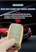 Vista 4 de Funda de TPU suave para llaves compatible con Kia K3 K5 Cerato Llavero Llavero Llavero Protector de llave 3 botones Blanco