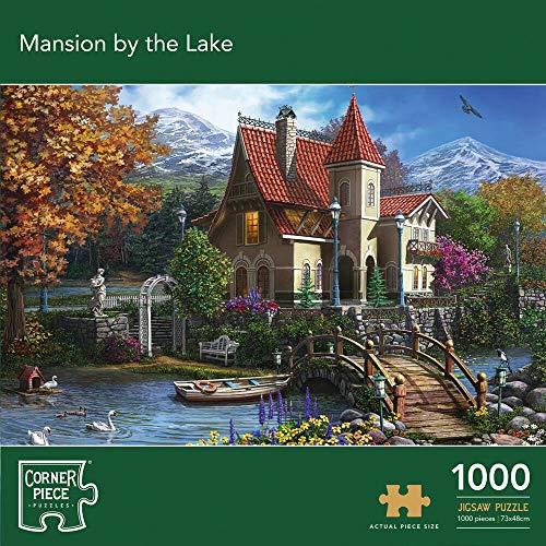 Bao.uk5 Puzzles d'angle scellés 1000 pièces de qualité supérieure - Vendeur local britannique (Mansion au bord du lac) Cover