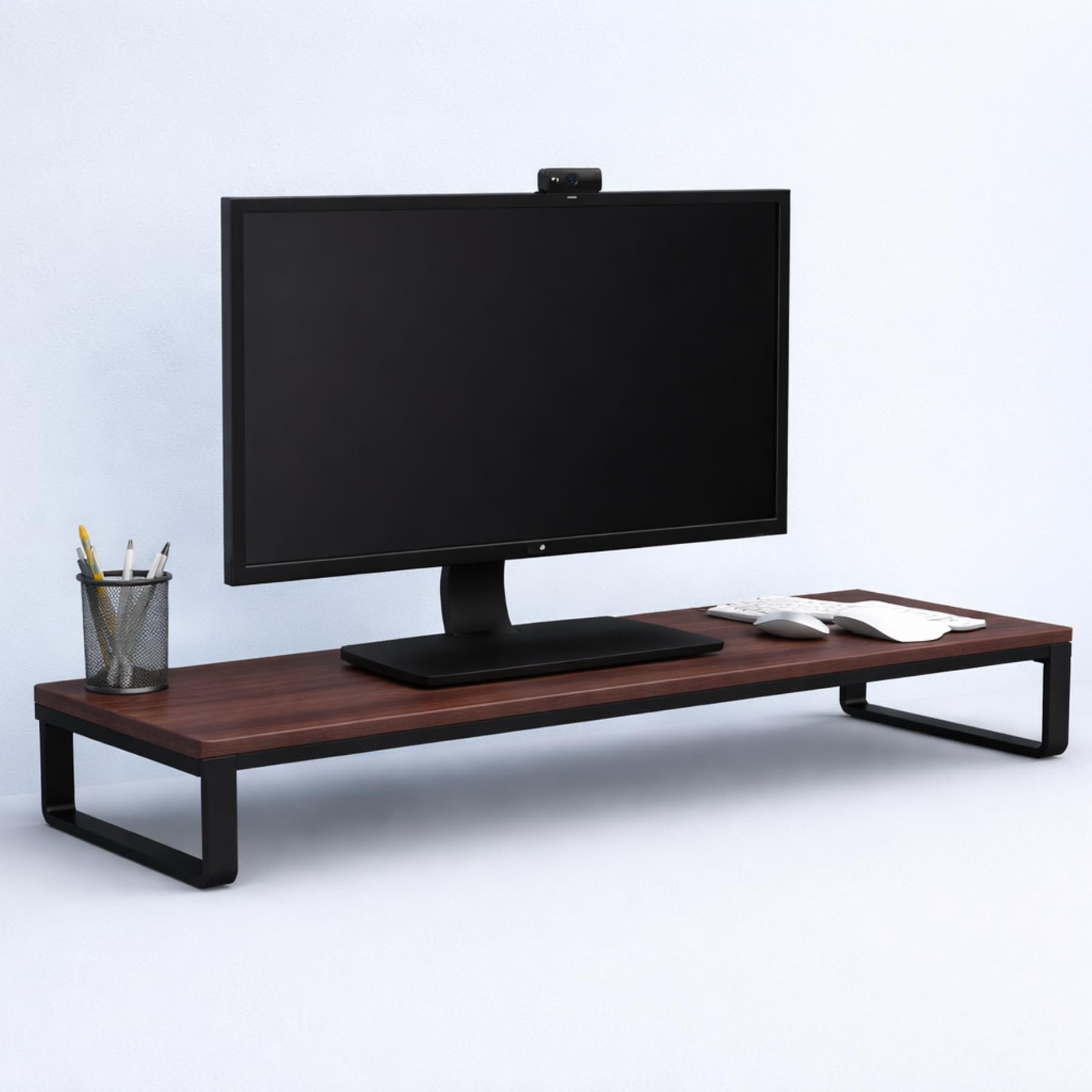 Ugour Galleria Wooden Computer Monitor Stand Riser | Ergonomic Height | Space-Saving Desk Shelf | Desktop Organizer for Monitor, Laptop, and TV