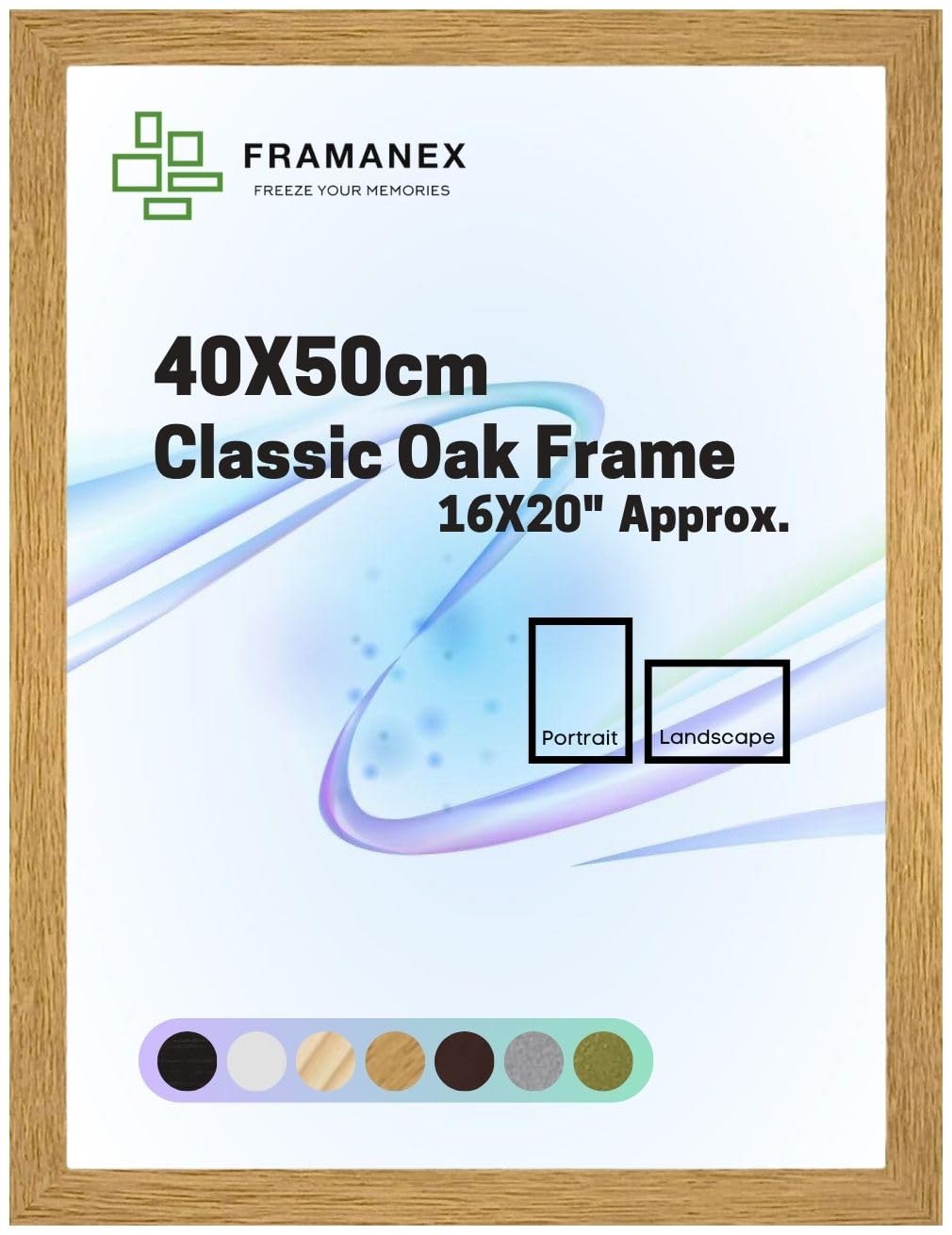 Framanex Oak Modern Dome Shape Frames | Colour 40X50 Cm Picture Photo Poster Frames | 50X40 Cm Rectangle Picture Frame | Beautify Your Walls With Sd Mold Wood Finish Photo Frame