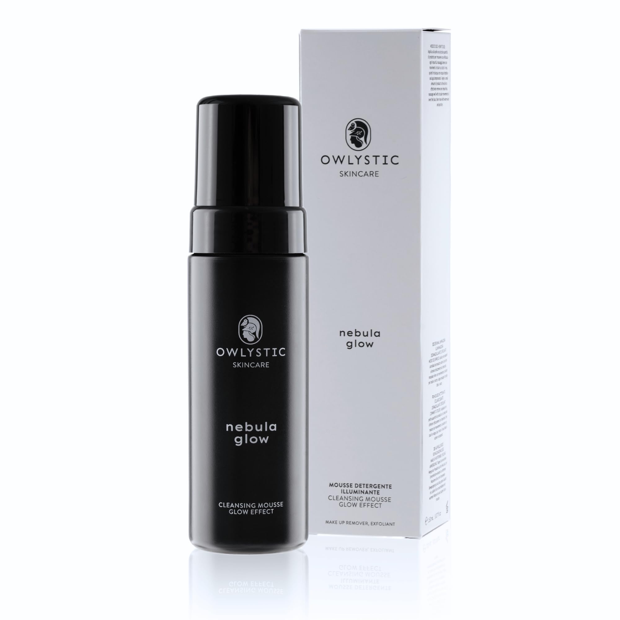 OWLYSTIC Mousse Detergente Viso Schiumogeno Delicato - BIO Vegan 100% MADE IN ITALY - Mousse Struccante Viso per Pulizia Profonda - Extra Idratante per Pelli Secche 150ml