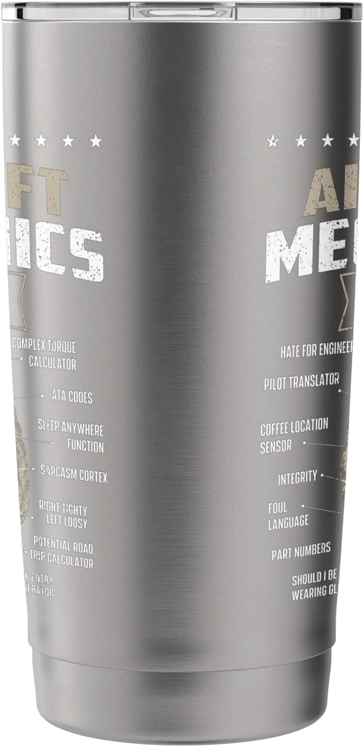 The Aircraft Mechanics Brain - Airplane Maintenance Aviation Stainless Steel Insulated Tumbler