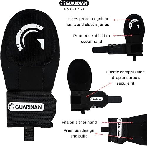Miniatura 7 de Guardian Baseball Guante deslizante - Tallas para jóvenes y adultos - Protector deslizante de sóftbol - Protector de mano de béisbol - Correa de