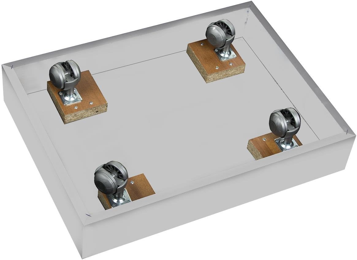 Displays2go Glass Tower Showcase, 5 Adjustable Shelves, Wheels, LED Light, Silver (153CPLEDSL)