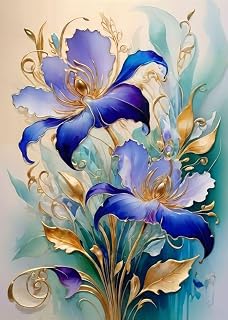 Fuinkqe Paint by Numbers Kit for Adults Beginners - Flower Easy Acrylic Adult Paint by Number on Canvas, DIY Drawing Paintworks Artwork, Without Frame for Home Wall Decor (16x20 inch)