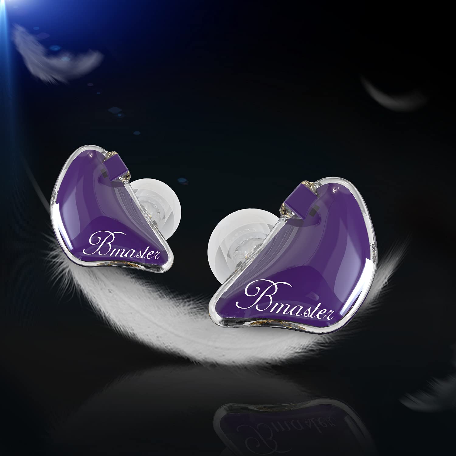 BASN Bmaster - Auriculares intraurales con dos cables extraíbles, con tres controladores dinámicos, adecuados para músicos de sonido (morado)