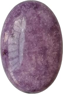 Natural Purple Lepidolite Oval Palm Pocket Healing Crystal Massage Spa Energy Stone,Healing Crystal for Therapy Geometry Chakra Balancing