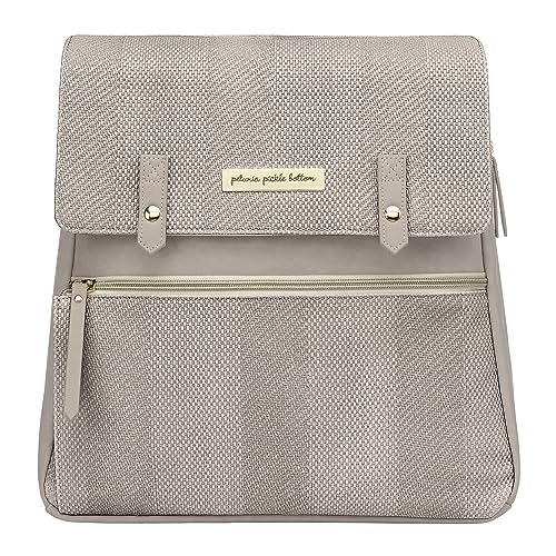 Image of Petunia Pickle Bottom Meta Backpack, Sand Cable Stitch, Unisex, Laptop Backpack, Stylish, Spacious, and Comfortable for On the Go Moms and Dads