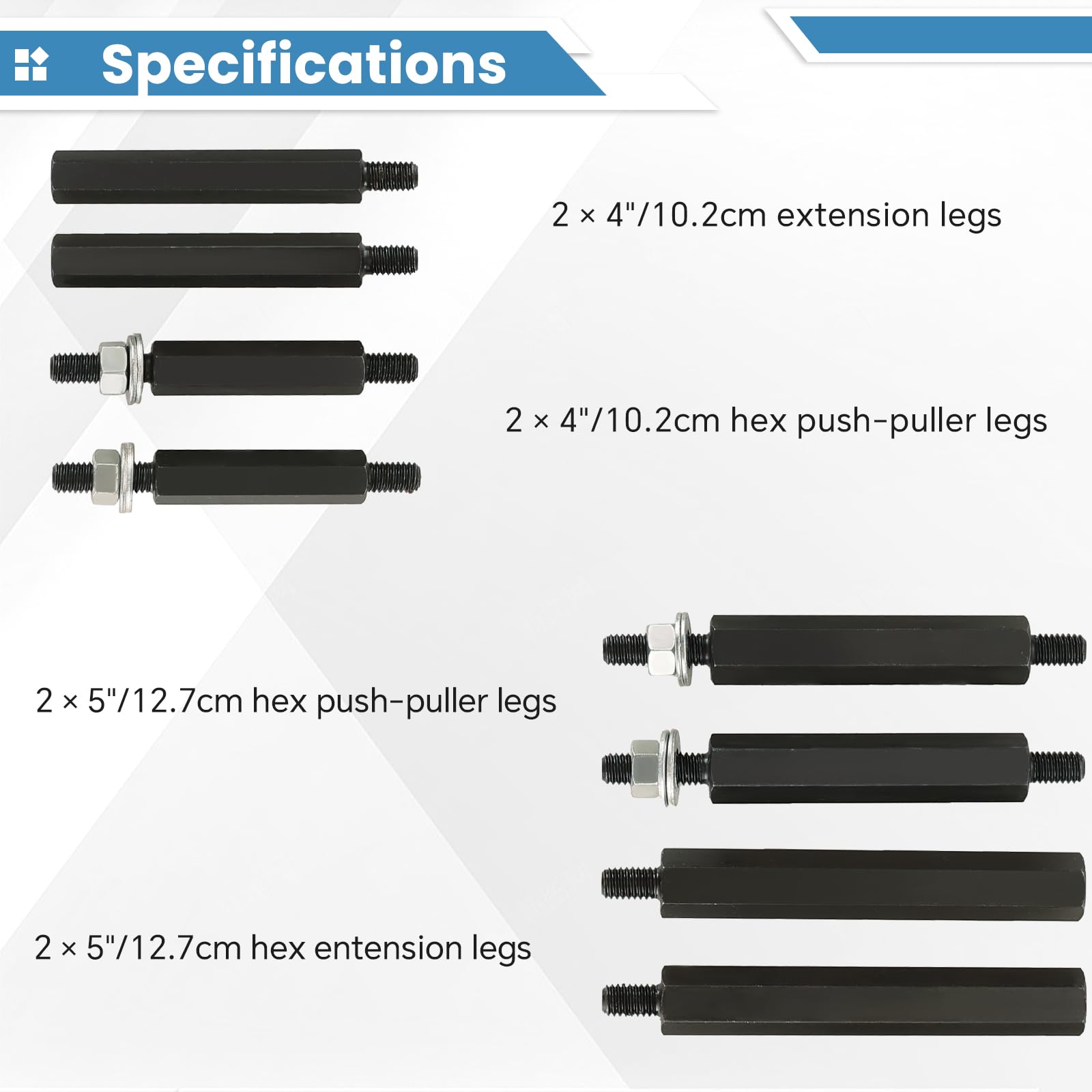 ATPEAM Set di estrattori separatori per cuscinetti, 14 pezzi, 5,1 cm e 7,6 cm, kit di estrattori per cuscinetti resistenti fino a 5 tonnellate