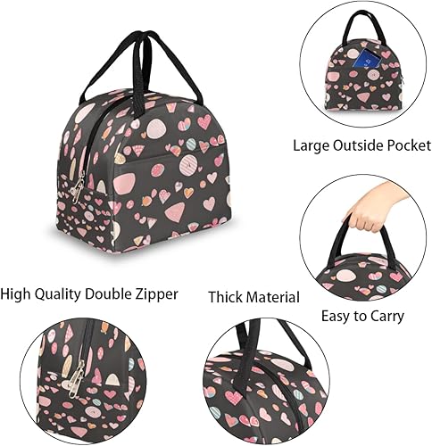 Miniatura 4 de Bolsa de almuerzo aislada reutilizable de azúcar para mujeres y adultos, lonchera de alta capacidad, contenedores pequeños a prueba de fugas, bolsa