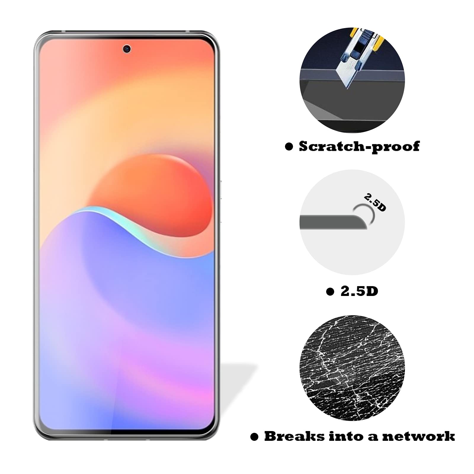 ROVLAK Screen Protector for ZTE S30 Pro Tempered Glass Screen Protector 2-Pack HD 2.5D 9H Protective Film Protection Anti-Fingerprint Bubble-Free Glass Protector for ZTE S30 Pro - Image 3