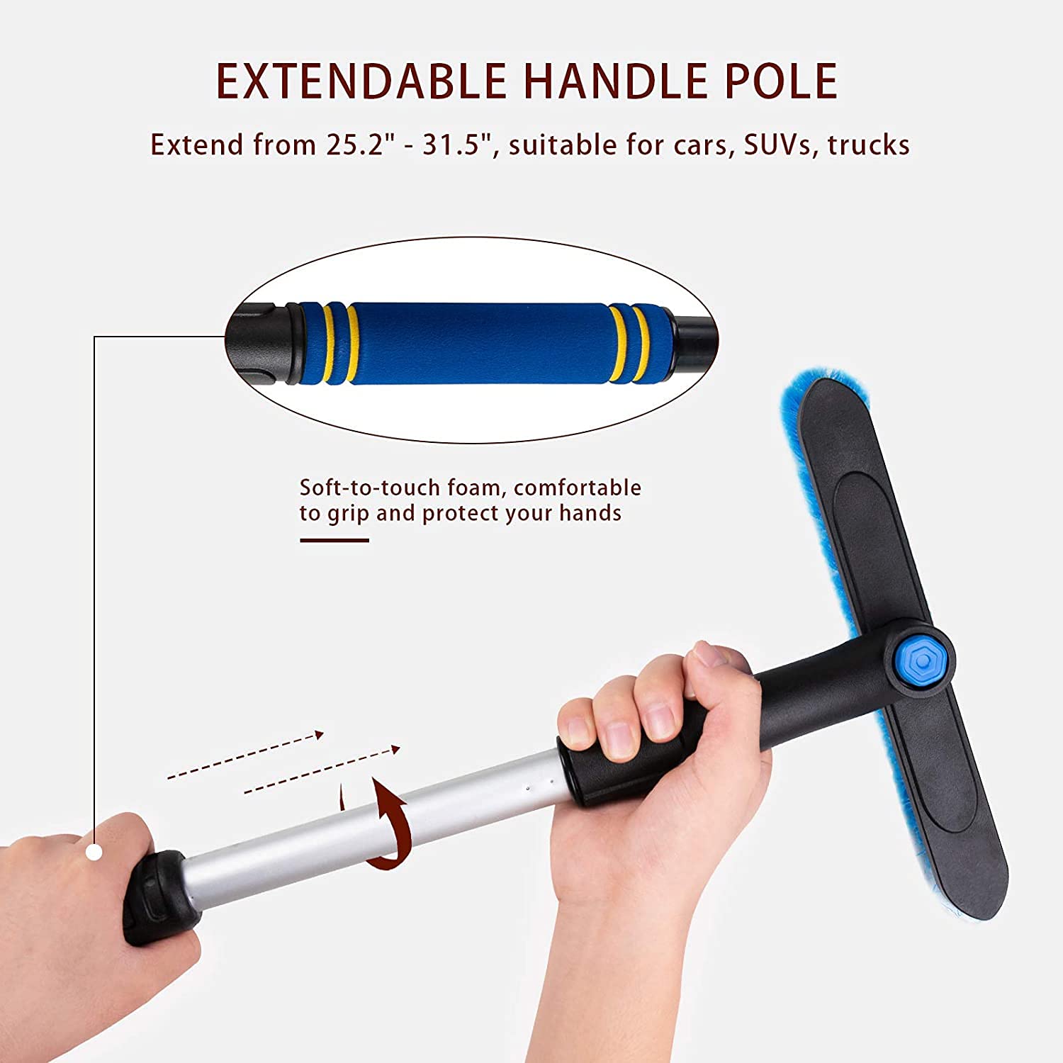 3-in-1 Snow Shovel, Snow Brush & Ice Scraper For Car Windshield, Sturdy - View #6