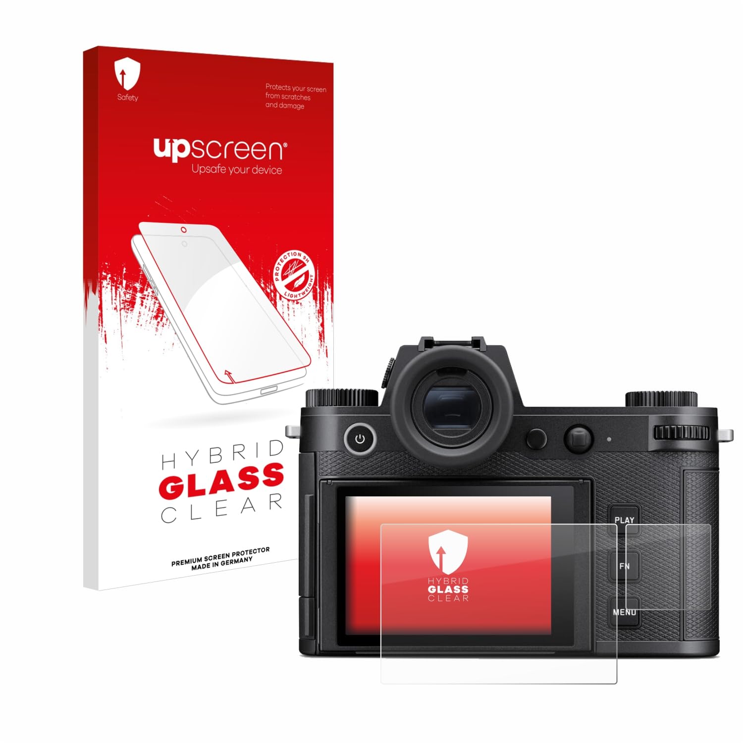upscreen Screen Protector Film compatible with Leica SL3 (Display + top plate display) - 9H Glass Protection, Extreme Scratch Resistant, 1-Pack, Clear