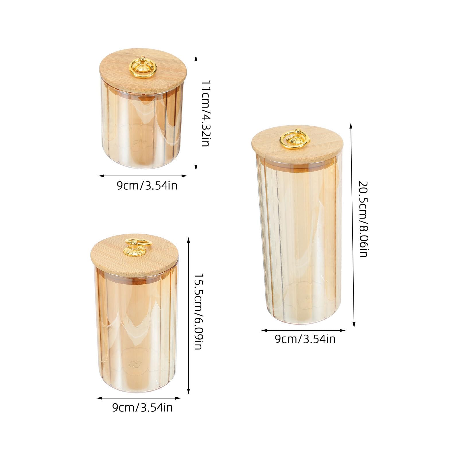 SOLUSTRE Tarros de Cristal Herméticos 3 Piezas 17/25/34 Oz para Despensa | Vidrio Transparente, Estilo Vintage, para Uso Diario en Cocina, Contenido Fácil de Identificar