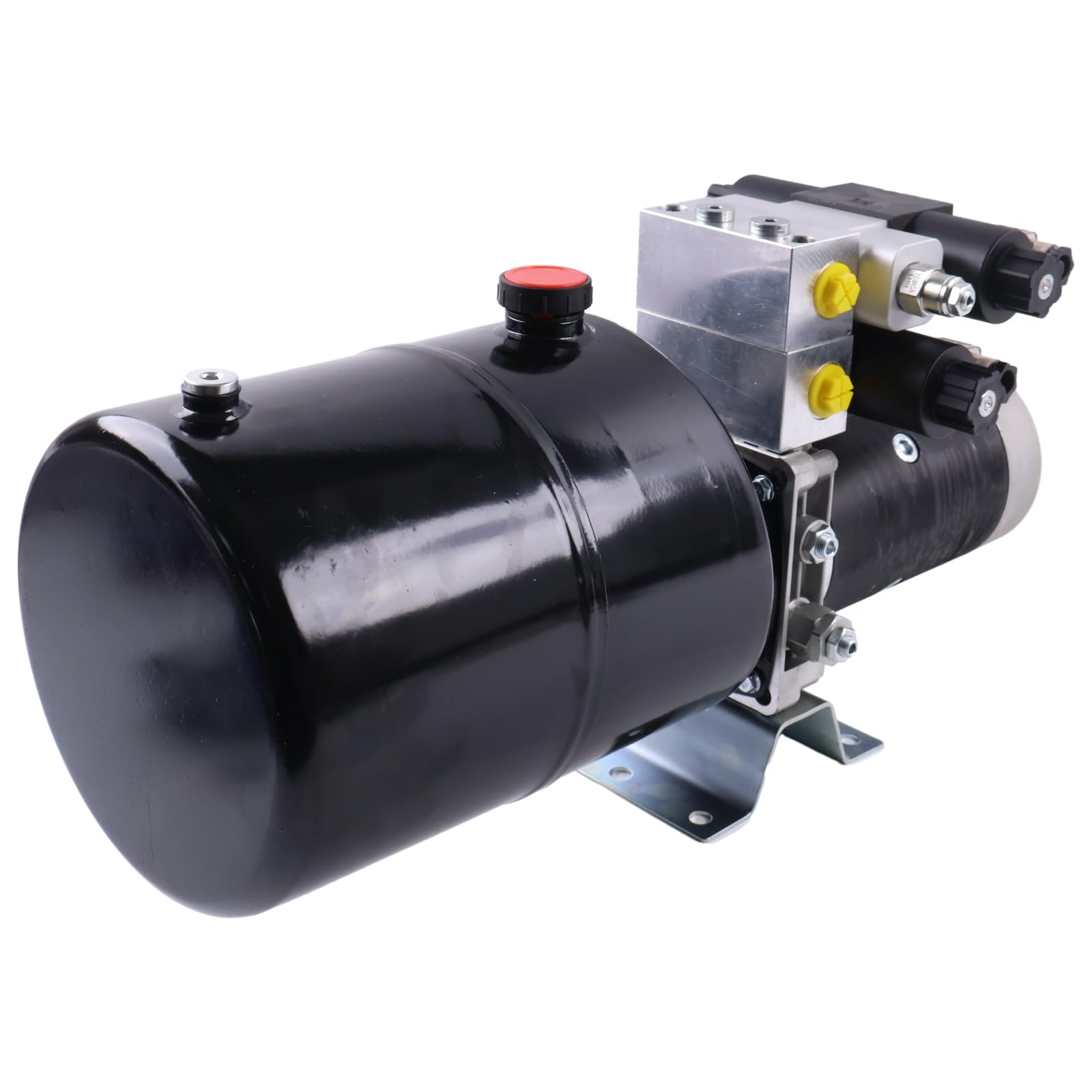 Solarhome Doppeltwirkendes Hydraulikaggregat, 3 kW, 24 V DC, 8 Quart Stahltank, 1,8 GPM, 2900 PSI, SAE 8, kompatibel mit Kippanhänger, Auto-Heben