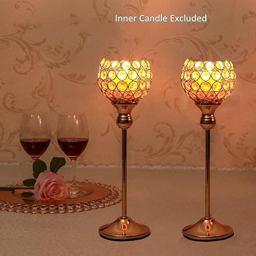 Miniatura 4 de VINCIGANT Paquete de 2 portavelas votivas para decoración de aniversario, celebración de Halloween, boda, mesa de café, centros de mesa decorativos