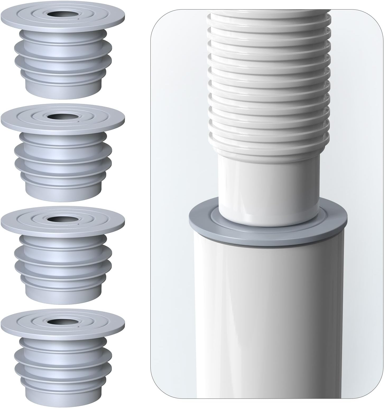 4PCS Washing Machine Drain Hose Seal, Silicone Trap Guard