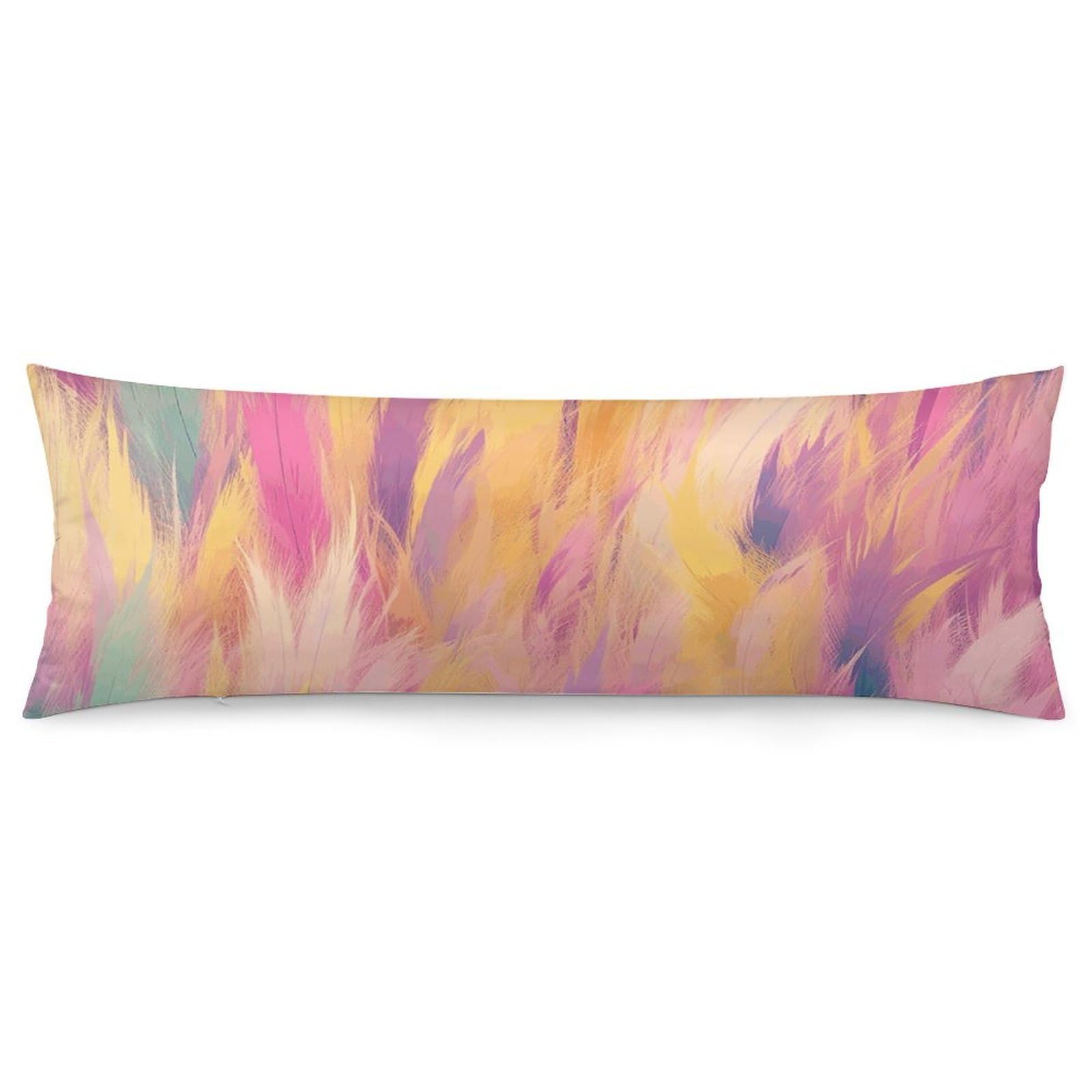 2 Pack Pillow Cases for Hair and Skin, Soft Breathable Pillow Case Covers with Hidden Zipper, Peach and Yellow Pillowcase 20"x54" Pillow Covers for Sleeping Gift