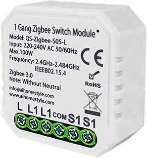 1 Gang ZigBee Relaisschalter Selbsthemmendes Schaltermodul EUUK 220 V Schaltermodul Smart LifeTuya APP Fernbedienungsschalter Relaismodul Kompatibel mit Amazon Alexa Google Home