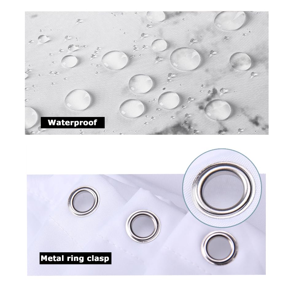 HORIWE Shower Curtain Waterproof Mould Mildew Resistant Washable Bathroom Curtain Decor with Marble Pattern Shower Curtains with 12 Hooks & Lead Strip - Image 4