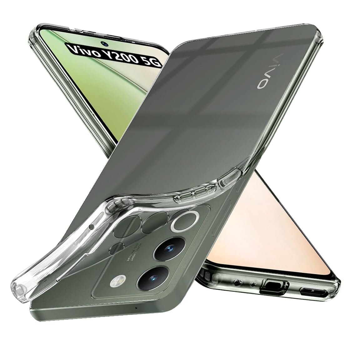Fashionury Shockproof Crystal Clear Back Cover for Vivo Y200 5G | Camera & Screen Protection | Transparent Back Cover Case for Vivo Y200 5G (B0CLRF3DJX) Amazon Price History, Amazon Price Tracker