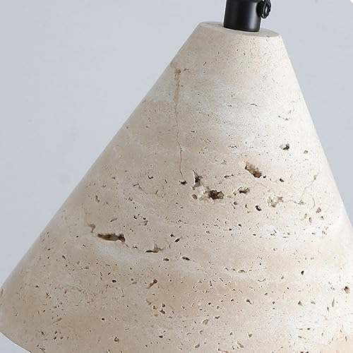 Miniatura 5 de Conical Marble Retro Industrial Pendant with Natural Yellow Cave Stone Hanging Lamp, Ceiling Chaner