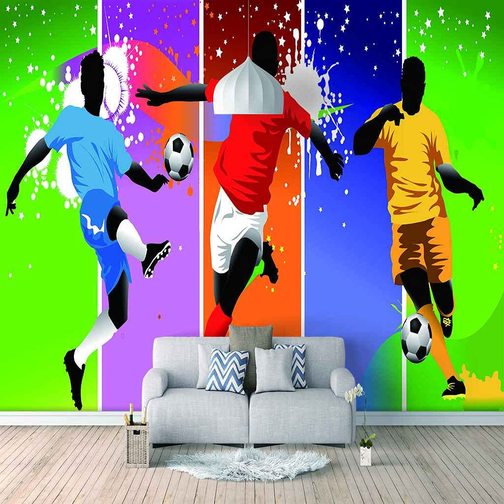 Papier peint joueur de football photo murale 3D 300x210 cm pour salon et chambre