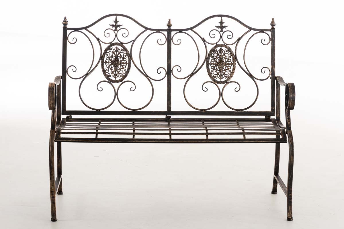 Banc de Jardin Punjab en Fer Forgé - Banc d'Extérieur 2-3 Places - Banc de Jardin avec Accoudoirs et Dossier - Différentes Couleurs au Cho, Couleurs:Marron Clair